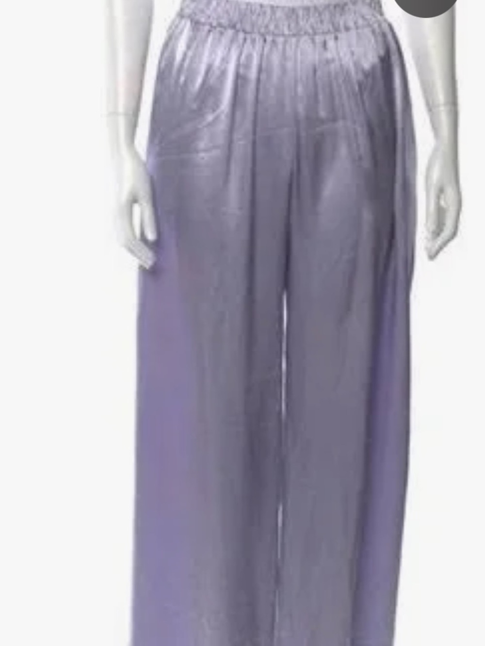 Light Lavender Wide-Leg Satin Pants